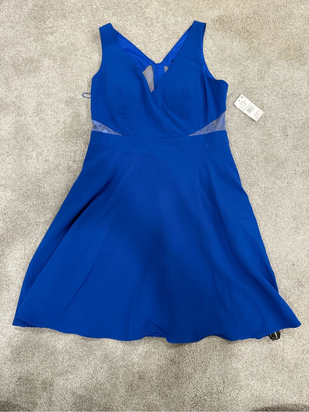 Aidan Mattox One-Shoulder Royal Blue Fit & Flare Dress